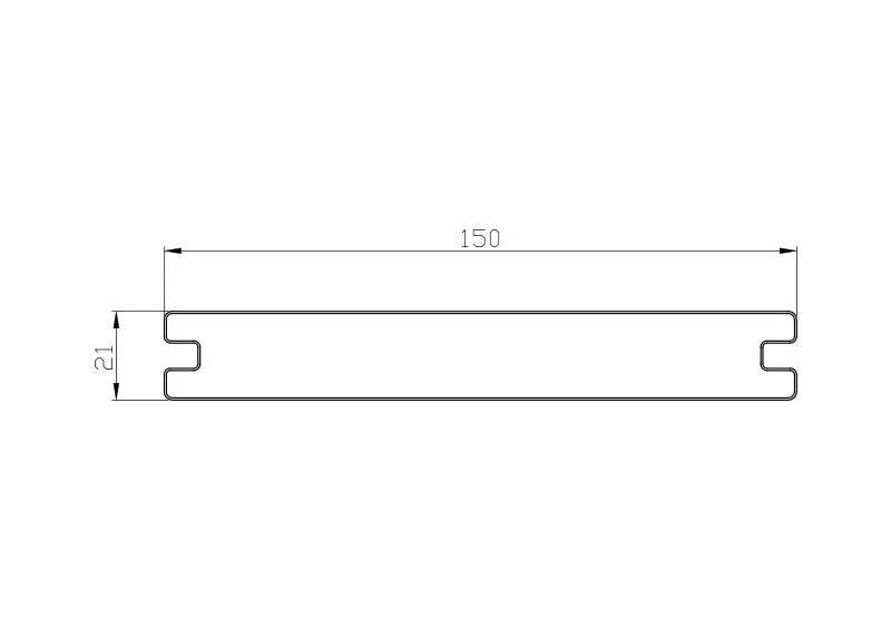 Tamaño de plataforma compuesta sólida tapada de 21 mm x 150 mm