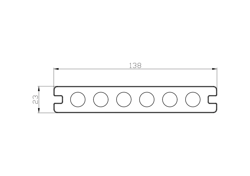 23 mm x 138 mm geschlossene hohle Komposit-Terrassendielengröße