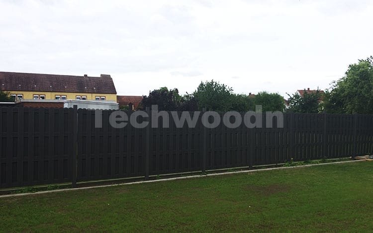 Valla de pantalla de privacidad negra WPC