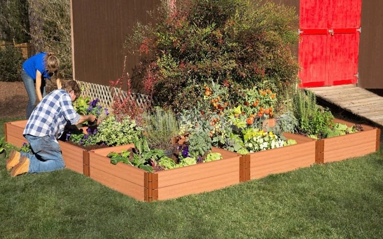 Canteiro elevado de jardim